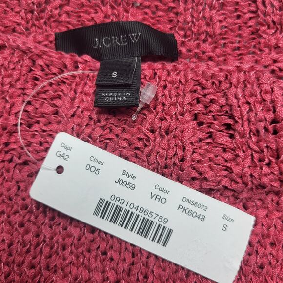 J. Crew Wide Rib Crewneck Knit Sweater Cotton Blend Cropped Lightweight Small - Picture 6 of 8